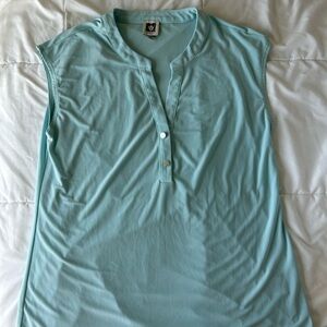 Anne Klein Light Blue Sleeveless Blouse